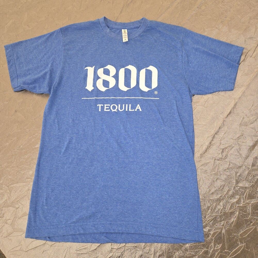 1800 Tequila Promotional T-Shirt Blue Size Medium Tultex